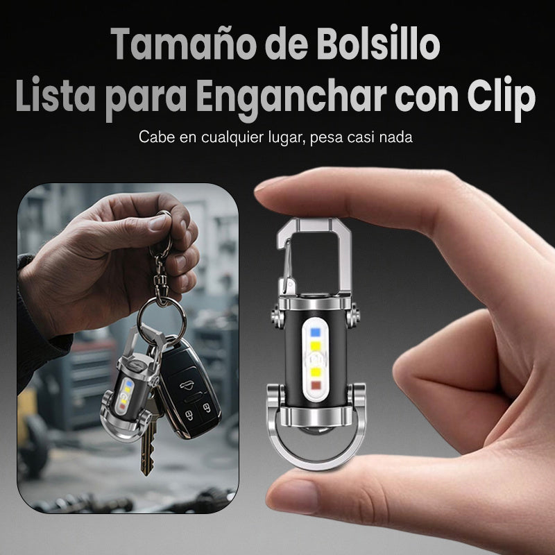 Rechargeable LED & COB Keychain Flashlight — USB-C charging