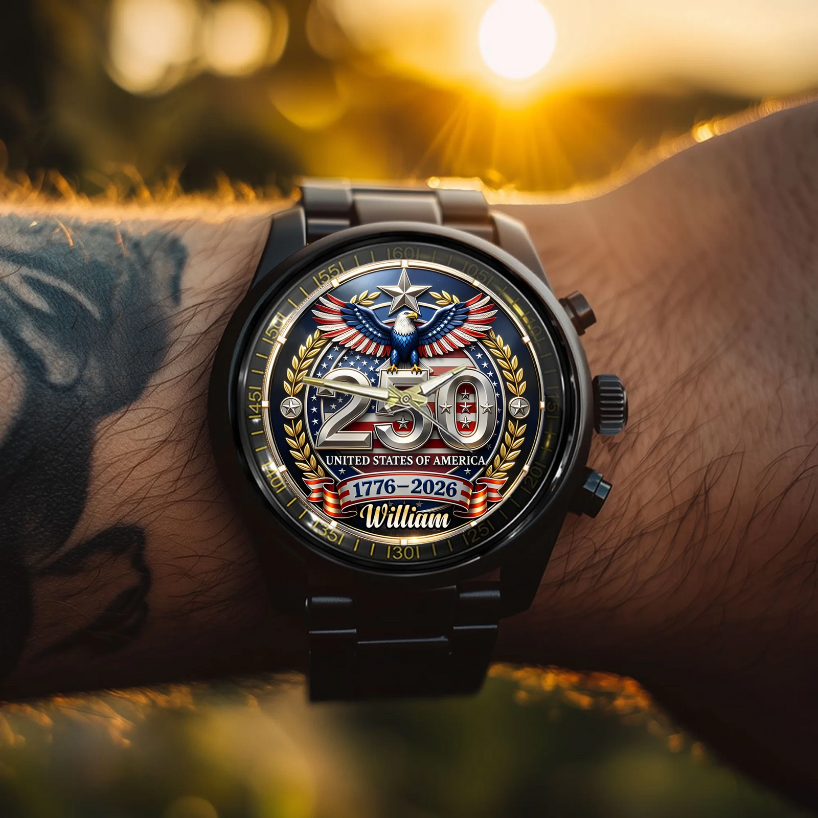 Constitution & Liberty Personalized Anniversary Watch — Make the anniversary personal.