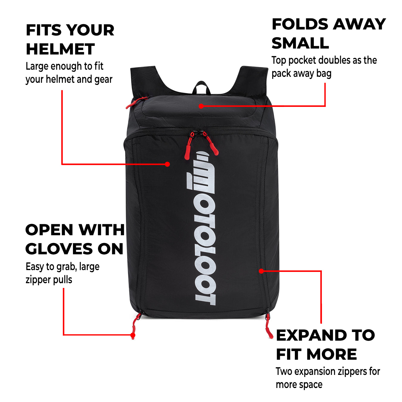 Foldable Motorcycle Backpack — The details that make the difference