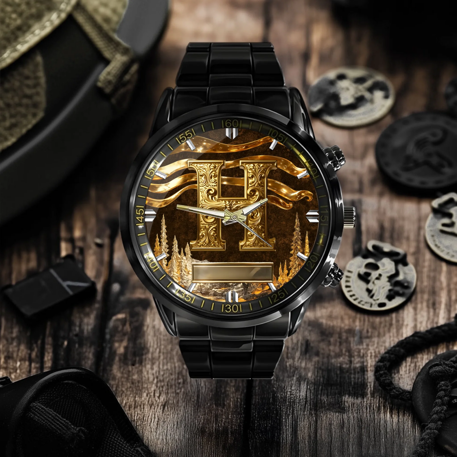 Personalized Metal-Look Dial Watch — The details that make the difference