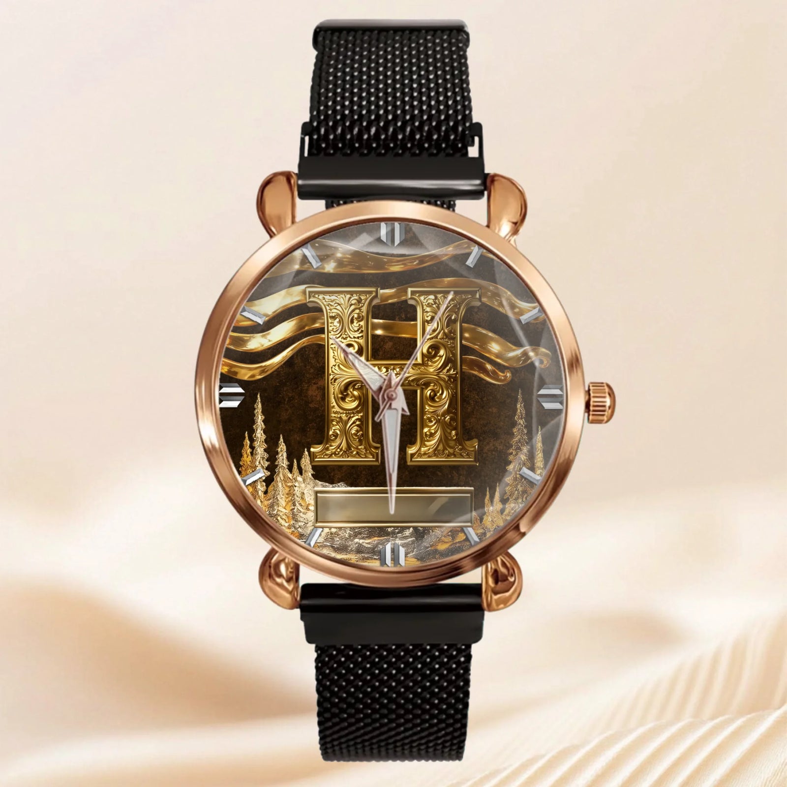 Personalized Metal-Look Dial Watch — Make it part of your routine