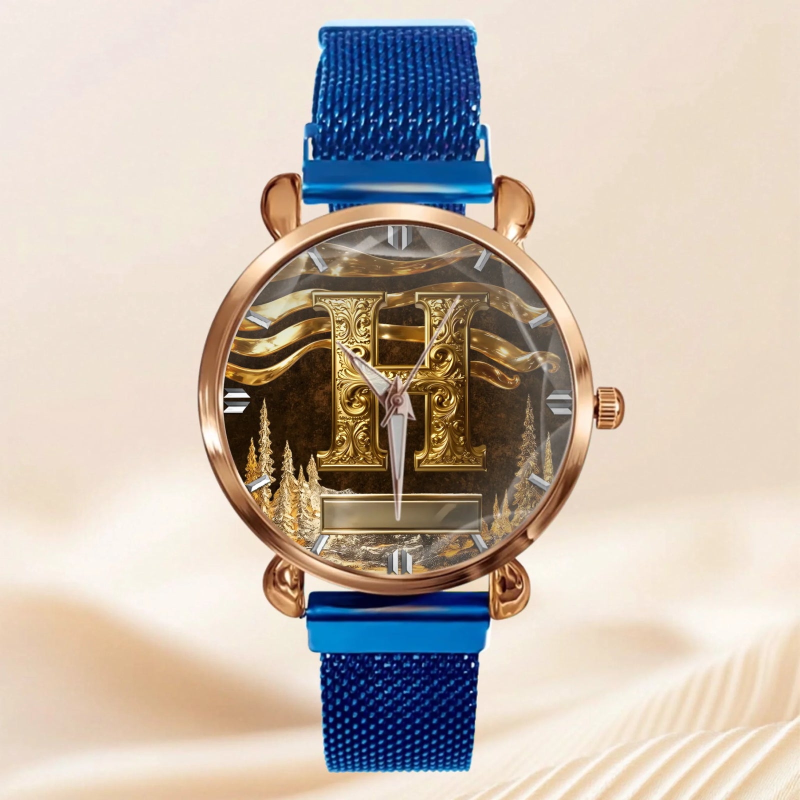 Personalized Metal-Look Dial Watch — Ready for first use