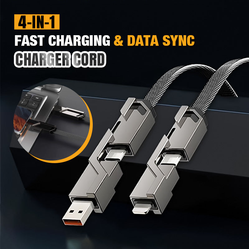 4-in-1 Charging & Data Cable — Keep everyday connections in one cable.