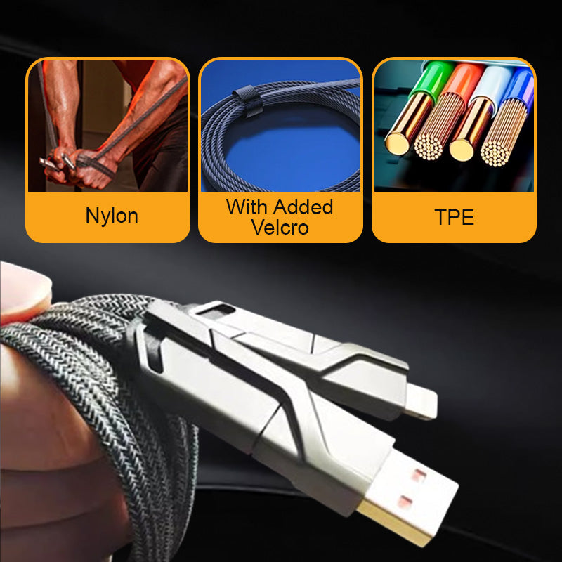 4-in-1 Charging & Data Cable — A compact cable accessory
