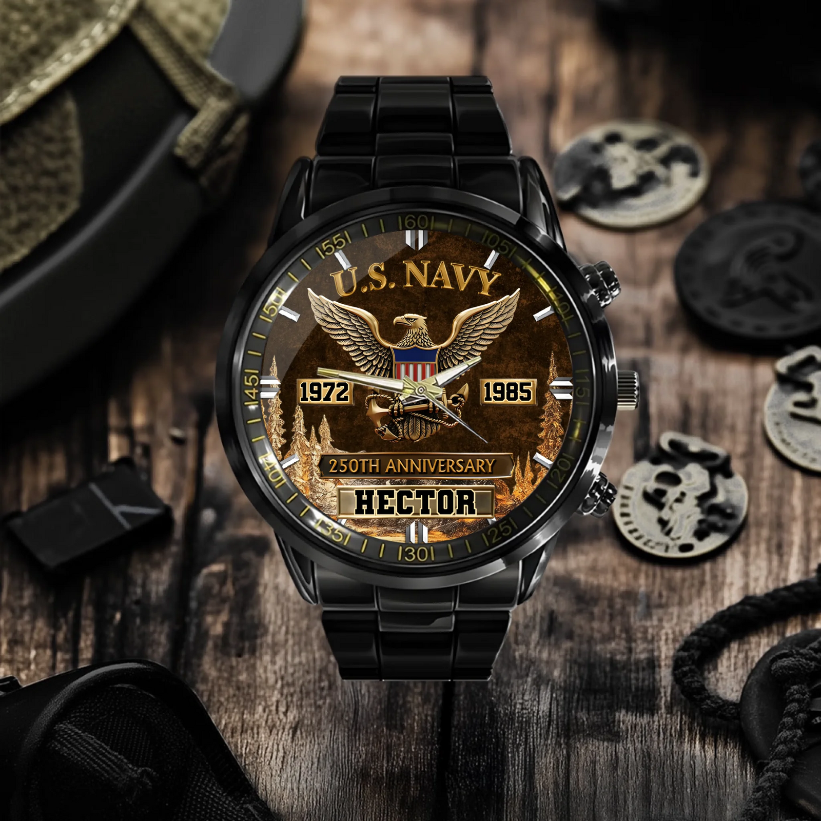 America 250th Anniversary Personalized Veteran Watch — Honor a service story in a personal way.