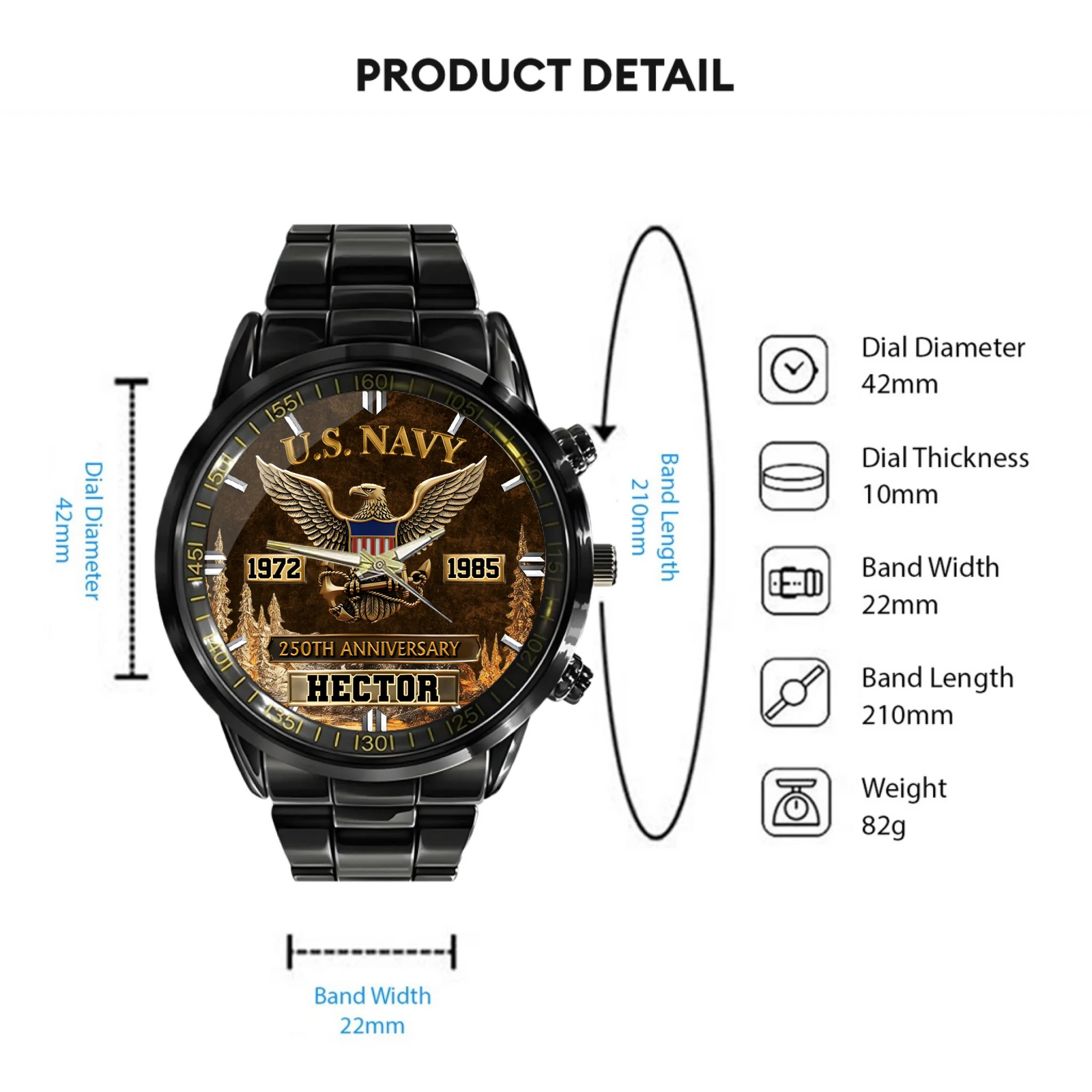 America 250th Anniversary Personalized Veteran Watch — The details that make the difference