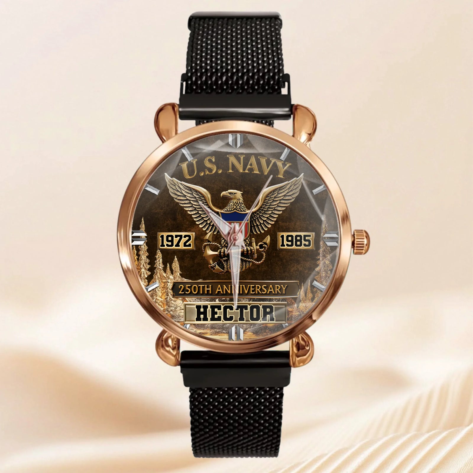 America 250th Anniversary Personalized Veteran Watch — Year customization