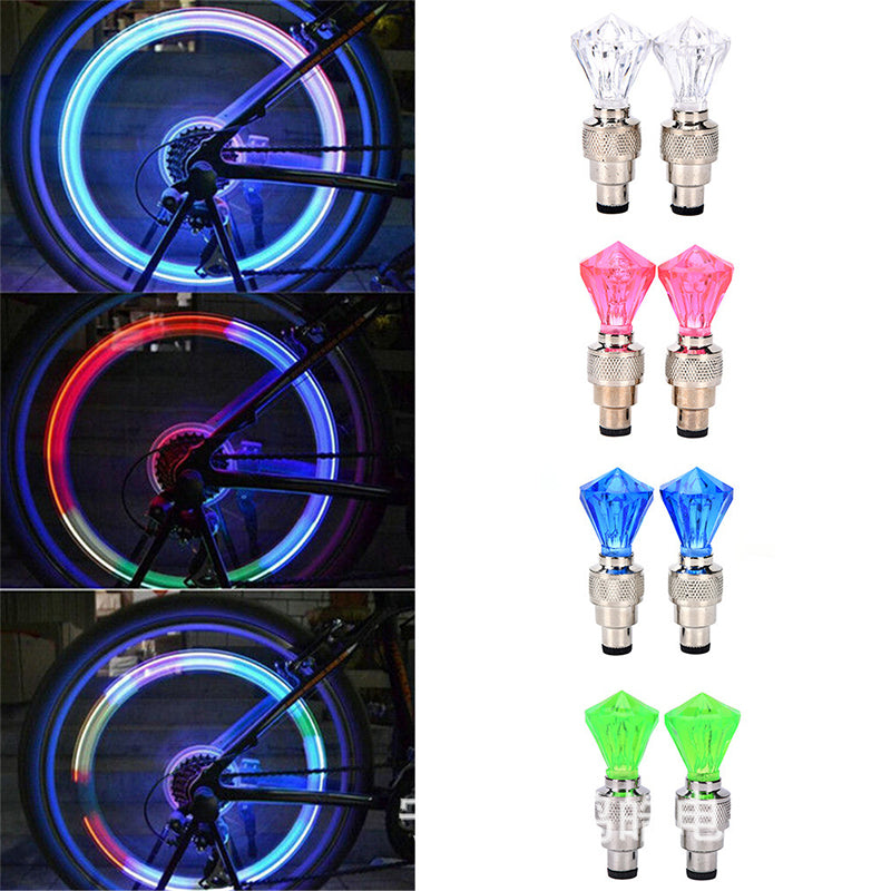 Motorcycle LED Tire Valve Lights — 8 Pieces — Ready for first use