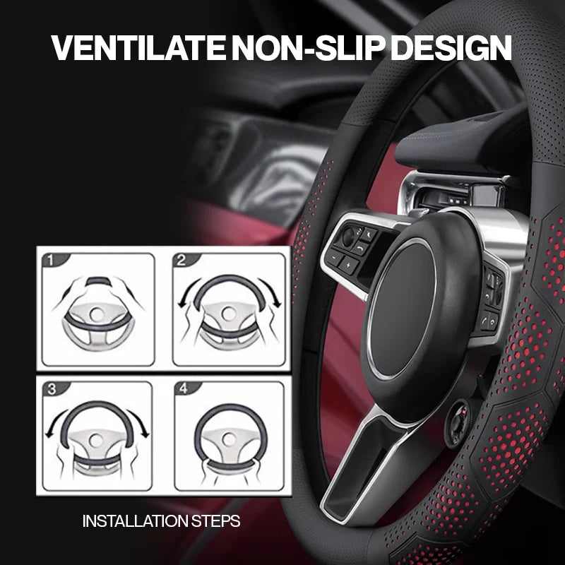 Gripex UltraGrip Steering Wheel Cover — Leather-style finish